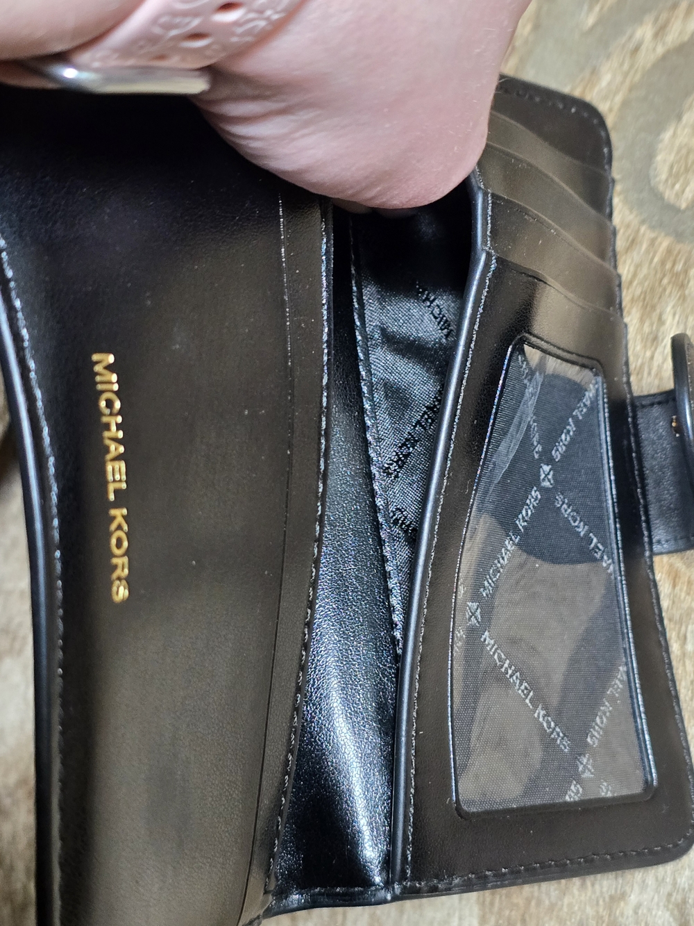 NWOT Michael Kors Black Pebble Leather Continental Wallet - Picture 8 of 11
